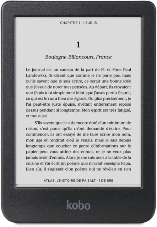 Kobo Clara BW — 6” E Ink Carta 1300 eReader, ComfortLight PRO, Waterproof, 16GB (Black)